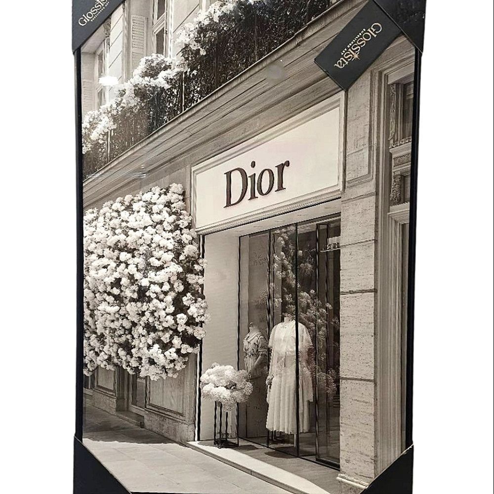 Glossista Embelished Art Dior Boutique Floral Vinyl Canvas Wall Decor